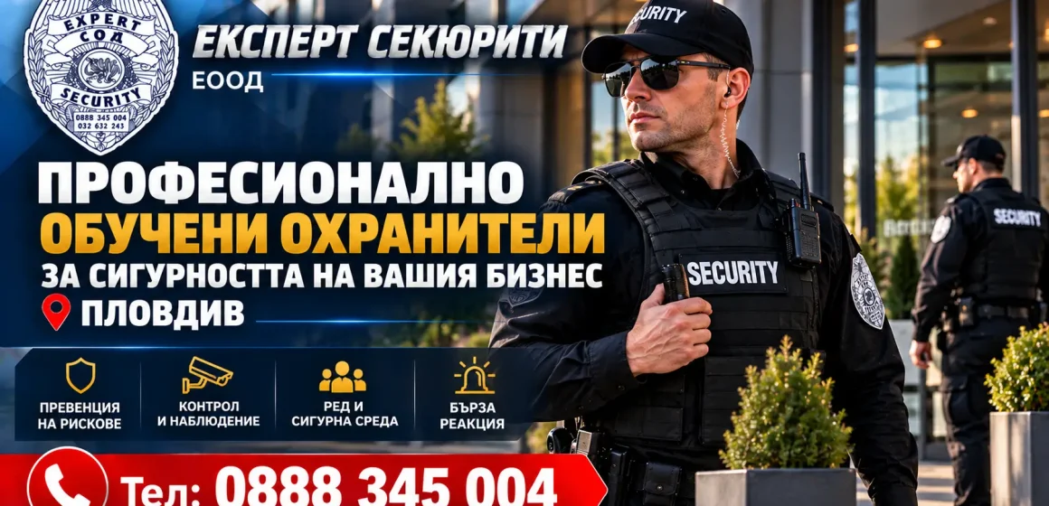 Професионално обучени охранители за сигурността на вашия бизнес Пловдив | expertsecurity.bg
